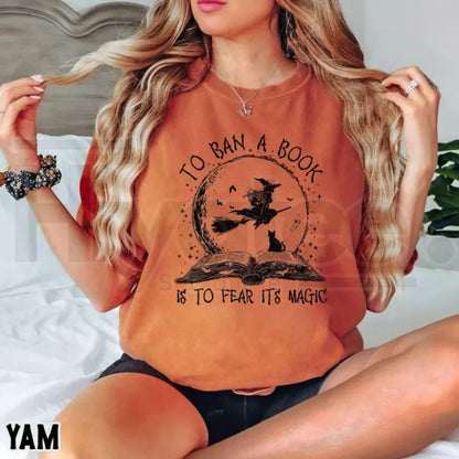 Comfort Colors Halloween Witch Book Shirt Reading Witch Library Gift