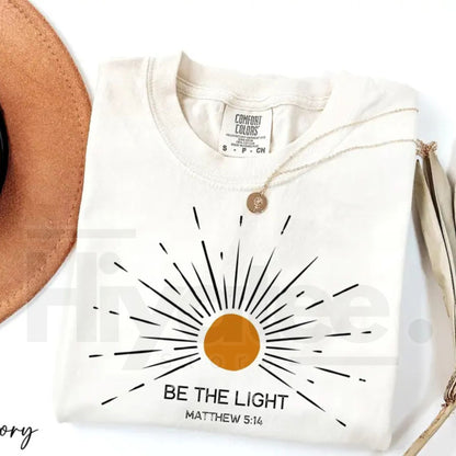 Comfort Colors® Be The Light Shirt – Trendy Bible Verse & Religious Faith Graphic Tee