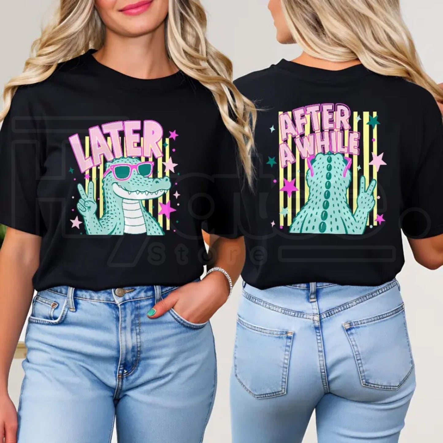 Later Alligator Vintage Graphic T-Shirt – After A While Crocodile Funny Retro Tee
