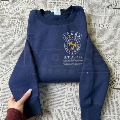 Resident Evil Embroidered Sweatshirt: Umbrella Corporation Leon Kennedy Horror Merch