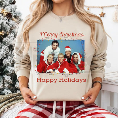 Ugly NSYNC Christmas Sweatshirt: Merry Christmas Happy Holidays Retro Shirt