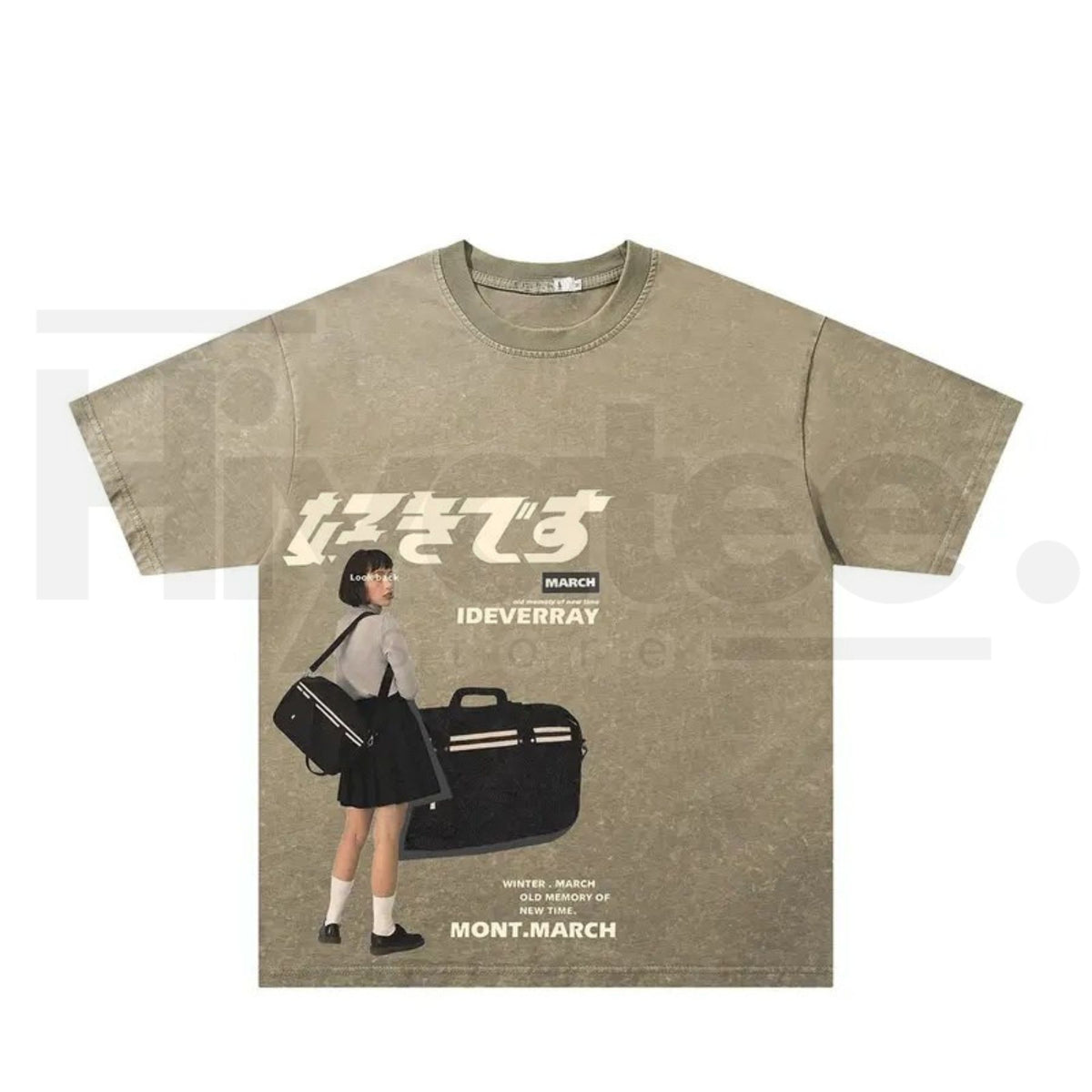 American Vintage Heavy Washed Tie-Dye Graffiti Streetwear T-Shirt – Oversized Baggy Unisex Cotton Short Sleeve Tee