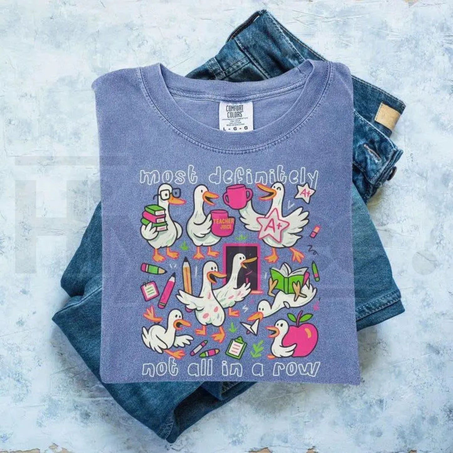 Comfort Colors® Funny Goose Teacher Shirt – Ducks In a Row Back to School Tee, Silly Goose Teacher Club Gift