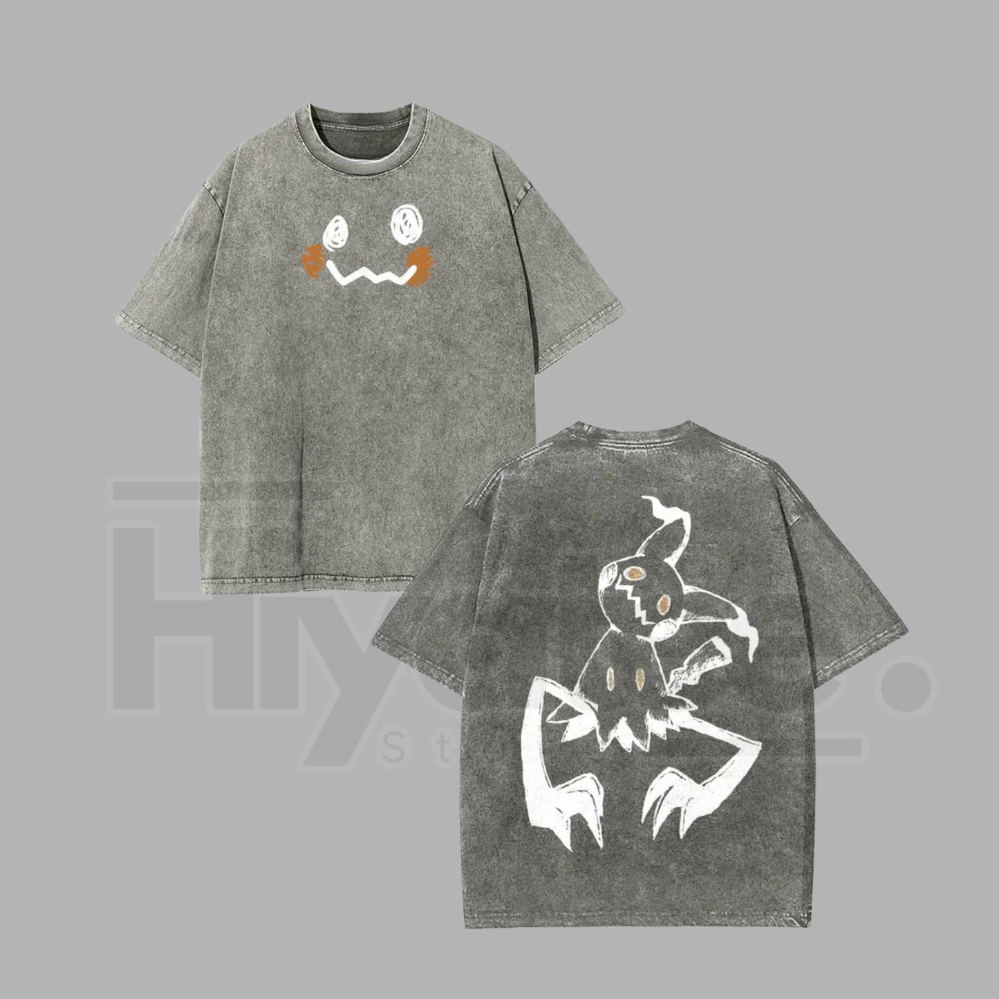 "Pocket Monsters" Vintage Washed T-Shirt – Batik Cotton Oversized Streetwear