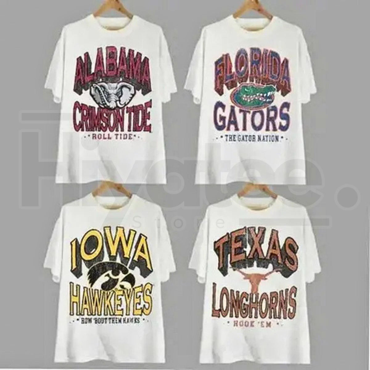 Vintage College Football Mascot T-Shirt – Retro White Cotton Graphic Tee