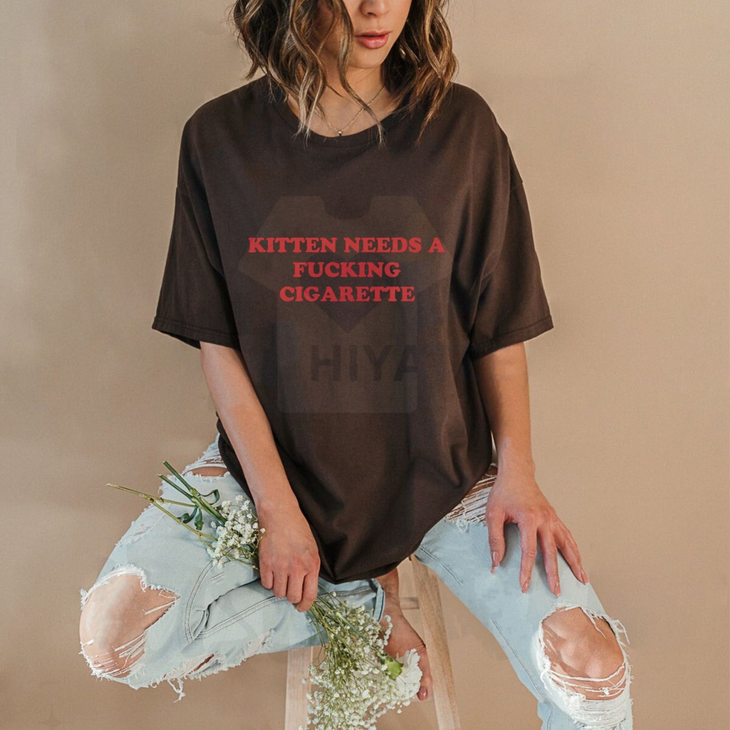 Kitten "Need a Fing Cigarette" T-Shirt – Funny Viral Meme Shirt Dark Humor Tee*