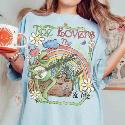 Watercolor Kermit The Frog Rainbow Shirt – The Lovers The Dreamers And Me Muppets Tee, Family Trip Matching Top