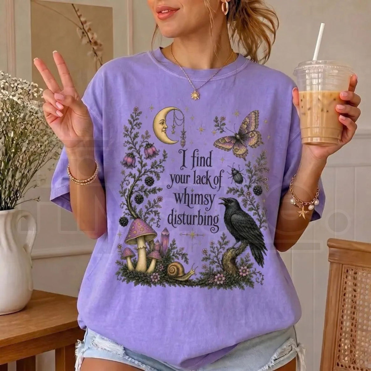 Comfort Colors Lack of Whimsy Crow Witchy Autumn Tee