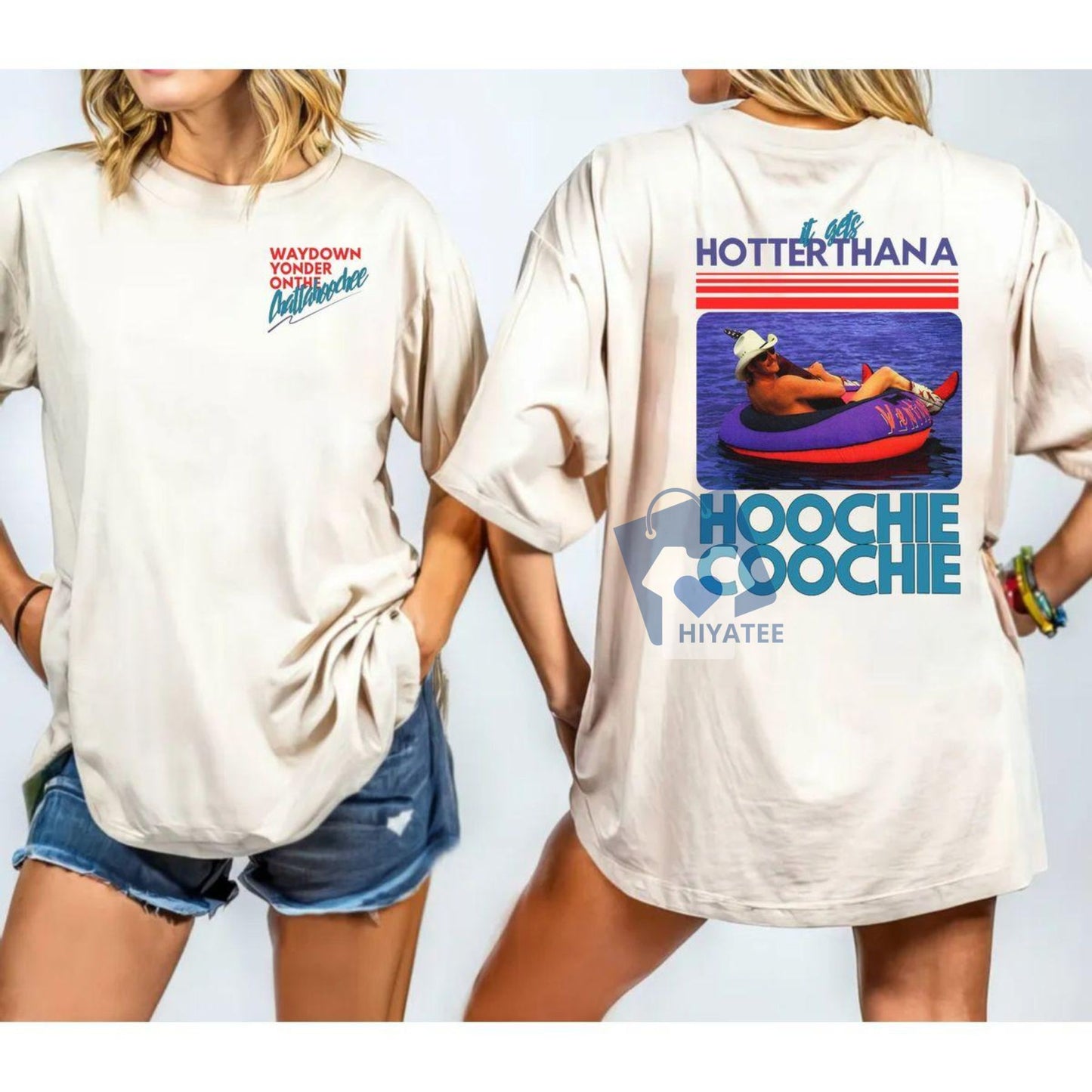 Hotter Than A Hoochie Coochie 2-Sided T-Shirt – Country Song Tee for Summer Vibes