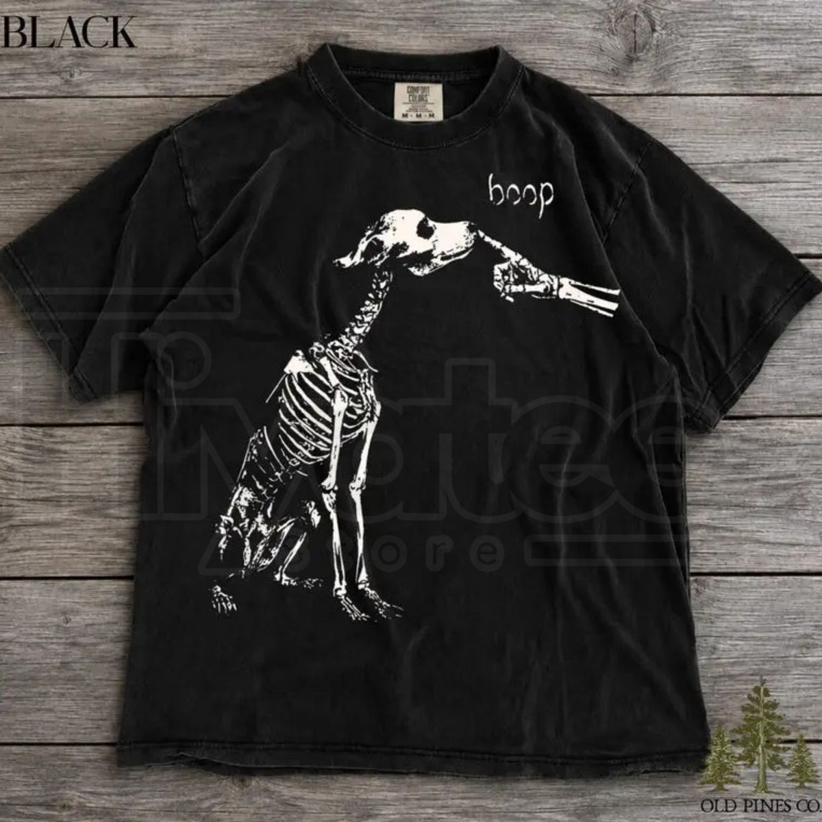 Comfort Colors Dog Skeleton Funny Boop Halloween Tee