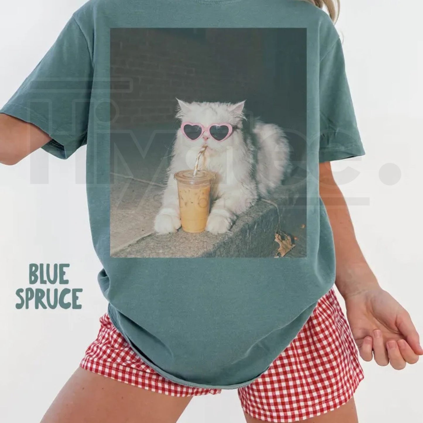 Persian Cat Comfort Colors Shirt Iced Coffee Cat Mom T-Shirt