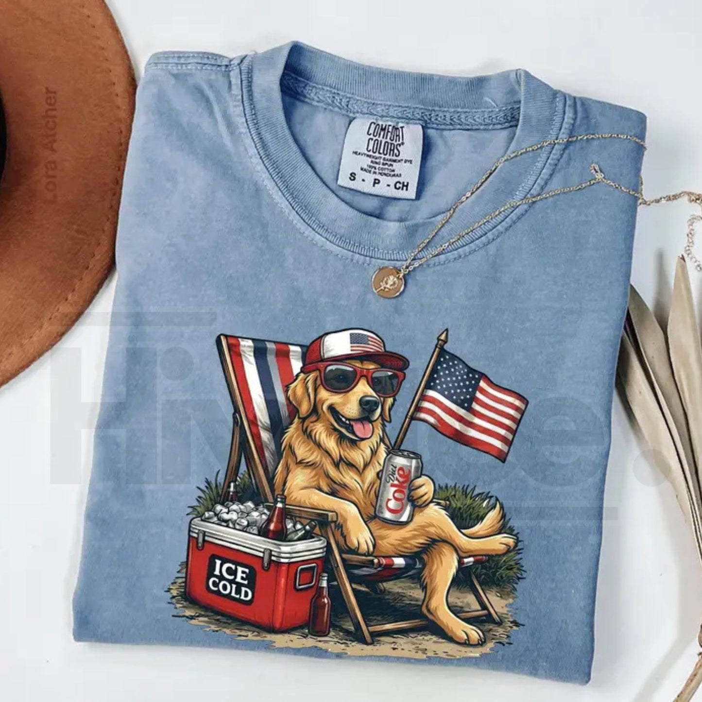 Comfort Colors® Funny 4th of July Dog Shirt – Retro Labrador Diet Coke Patriotic Tee