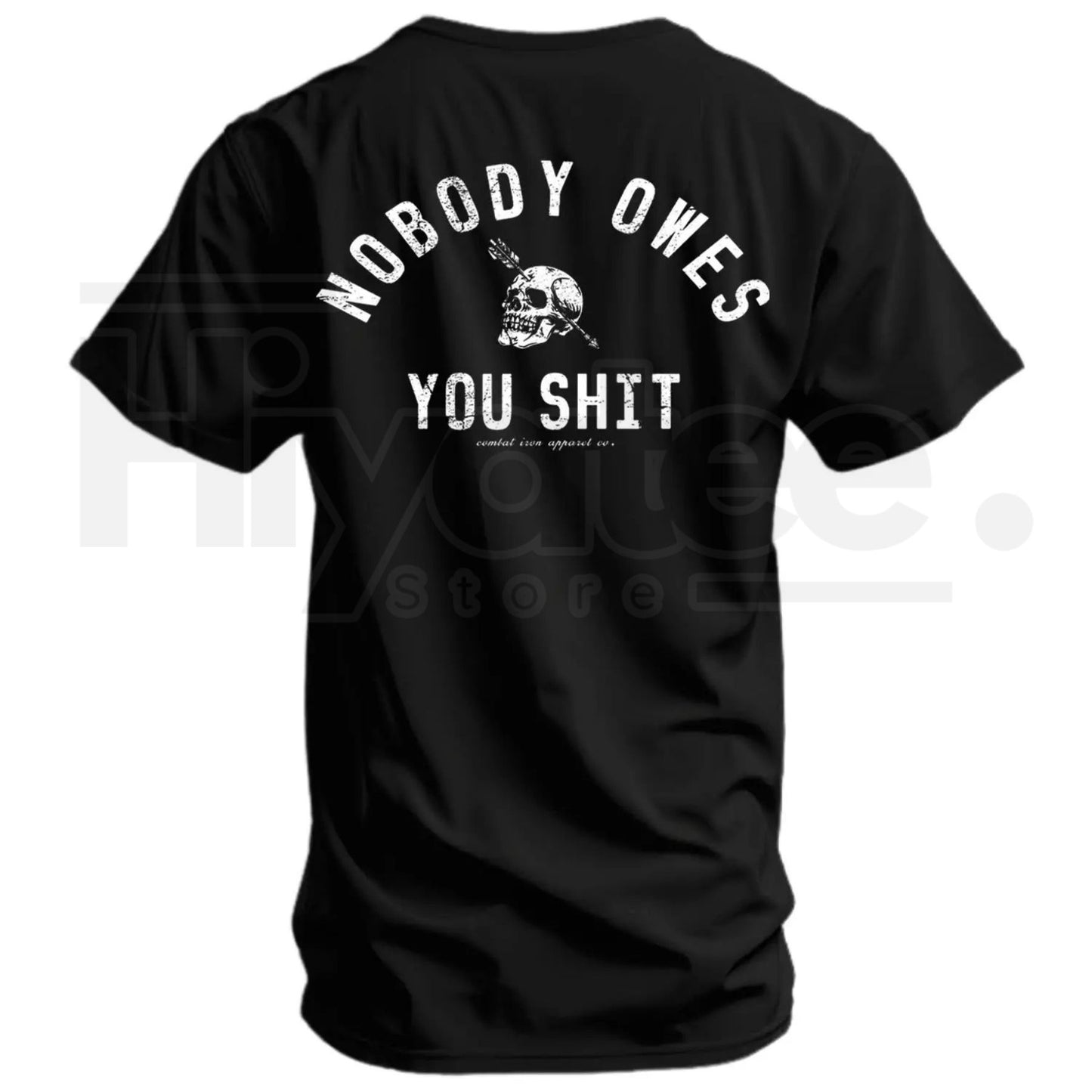 "Nobody Owes You Shit" Skull T-Shirt – Combat Iron Tactical Motivational Tee
