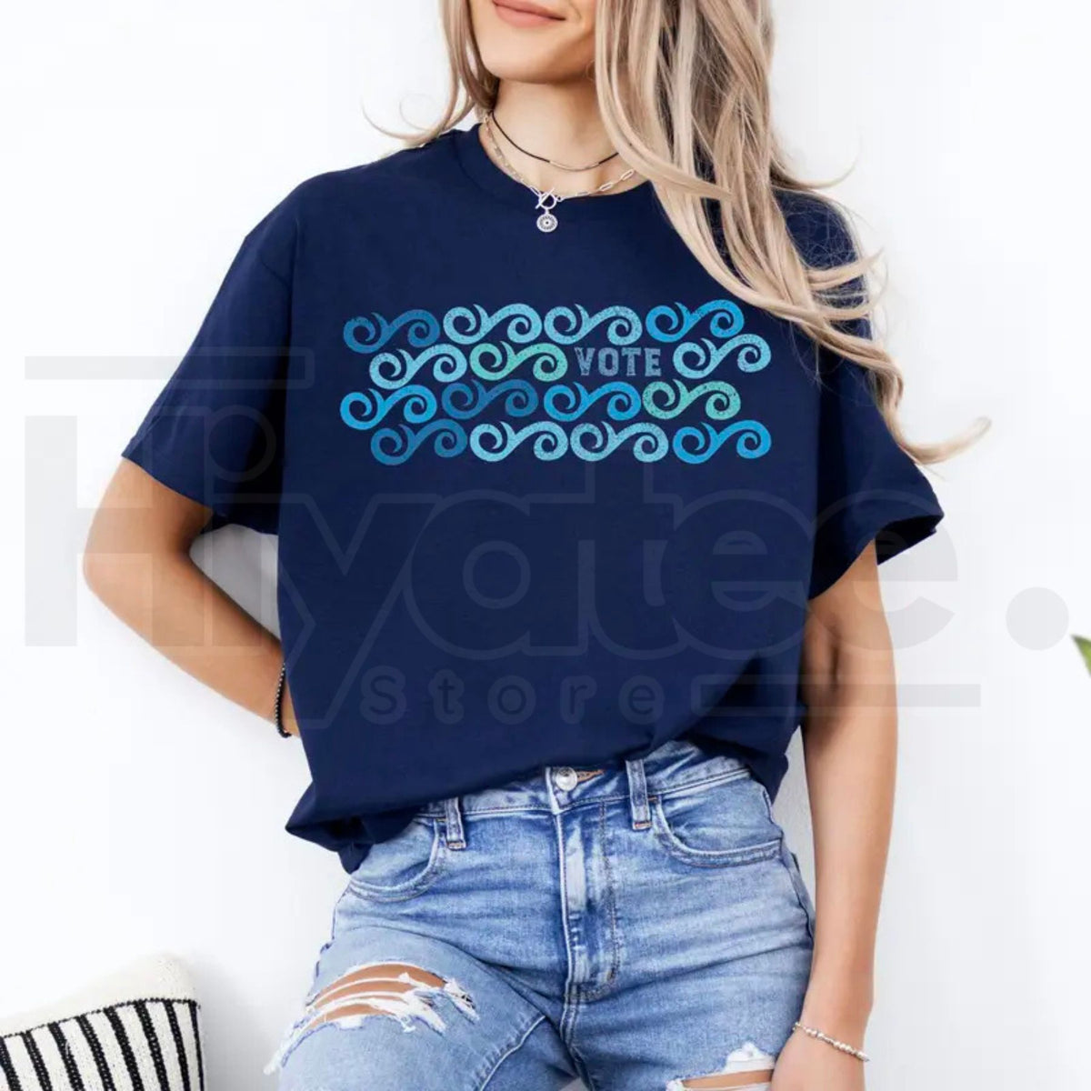 Vote Blue Waves T-Shirt – Democrat Election Political Graphic Tee