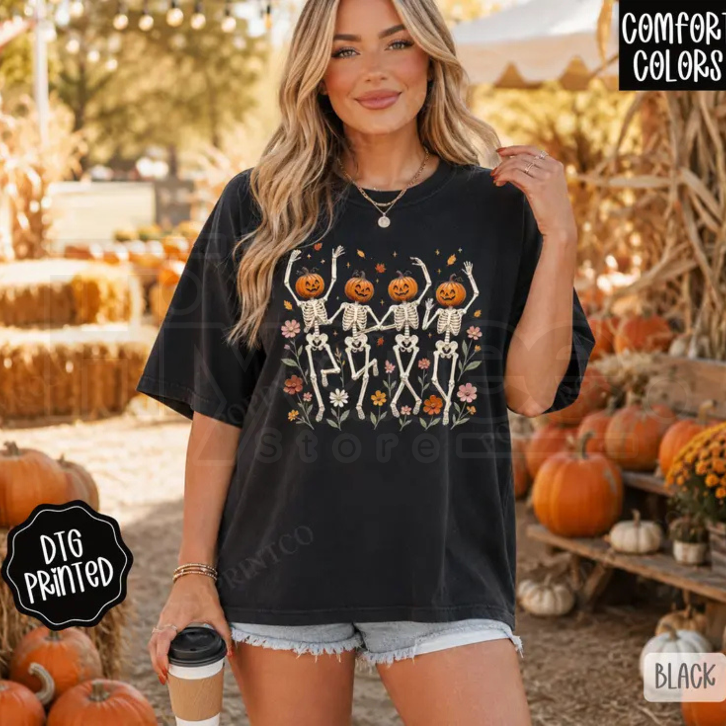 Dancing Skeletons Comfort Colors Shirt Trendy Fall Tee Gift for Her