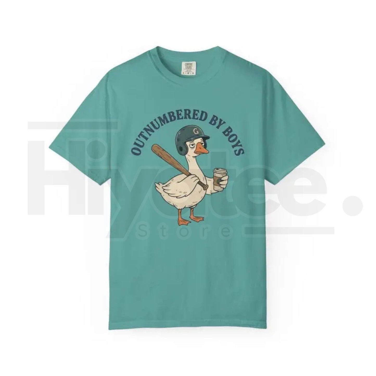 Comfort Colors® Funny Boy Mom Shirt – Outnumbered By Boys Goose Graphic Tee