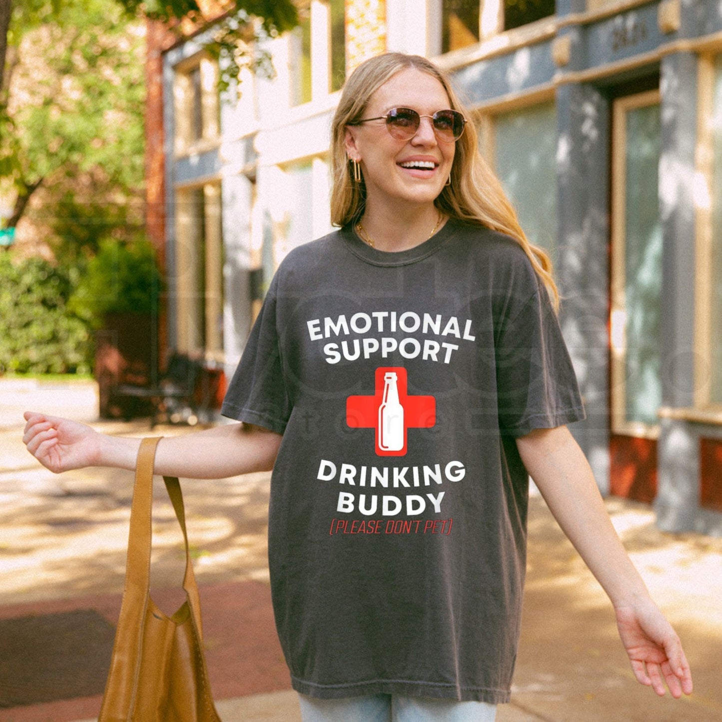 Emotional Support Drinking Buddy T-Shirt – Funny Adult Drinking Humor Tee