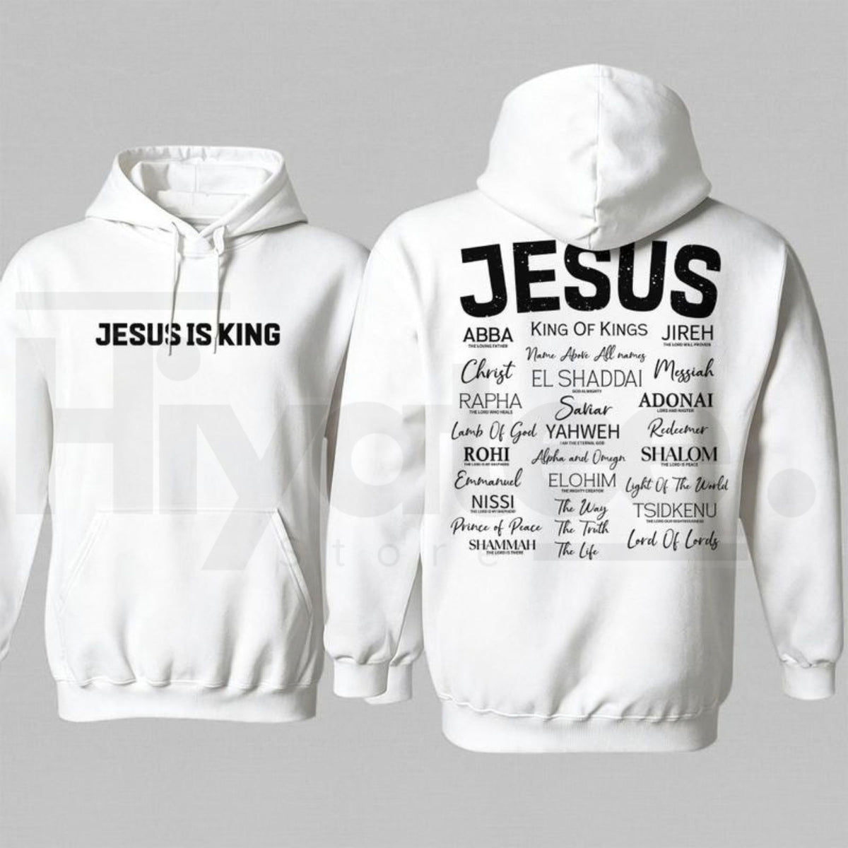 "JESUS IS KING" Gothic Hoodie – Dark Aesthetic Streetwear Cross Graphic Pullover