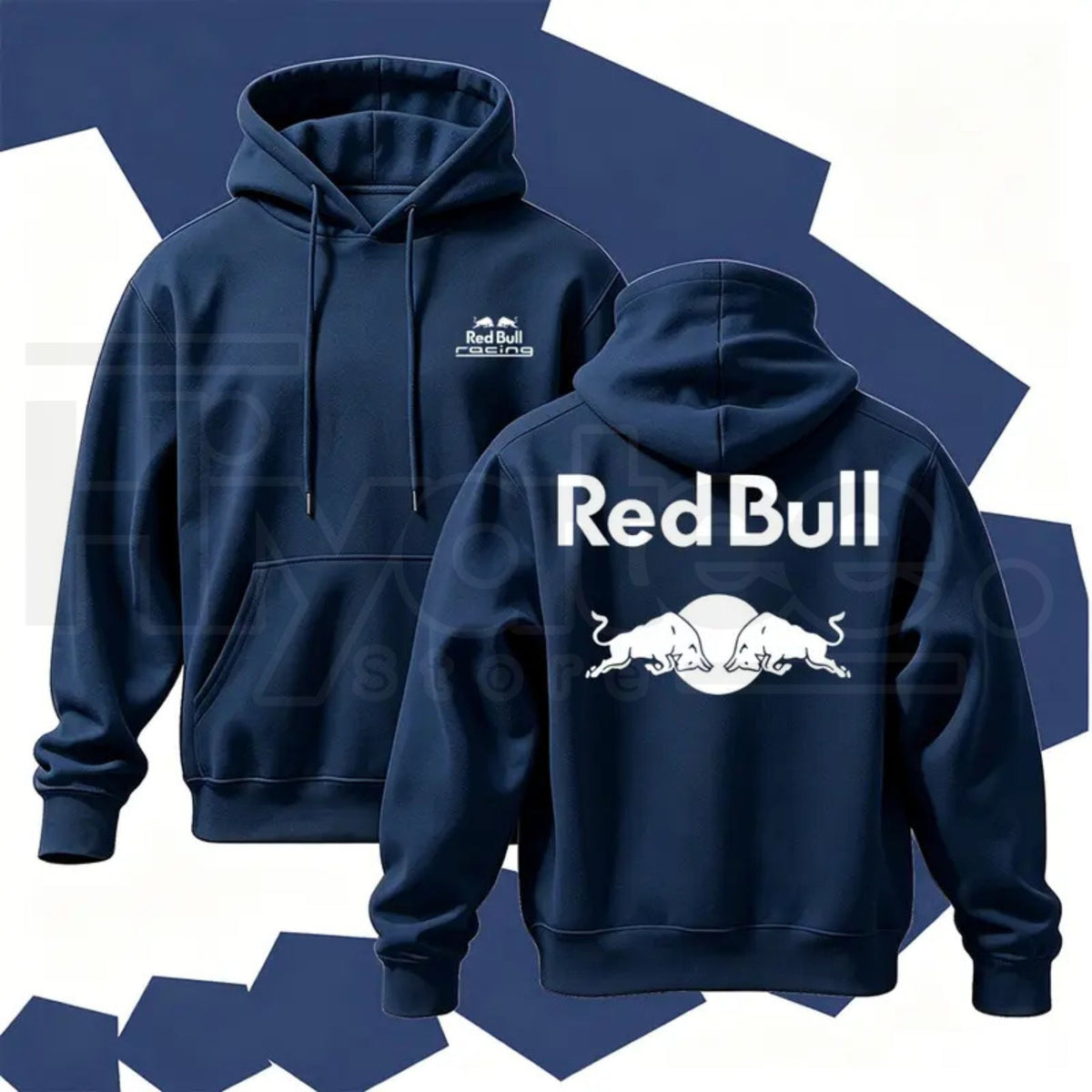 Vintage Racing Graphic Hoodie – Men's Cotton Pullover, Bold Back Print Casual Streetwear Long Sleeve Top