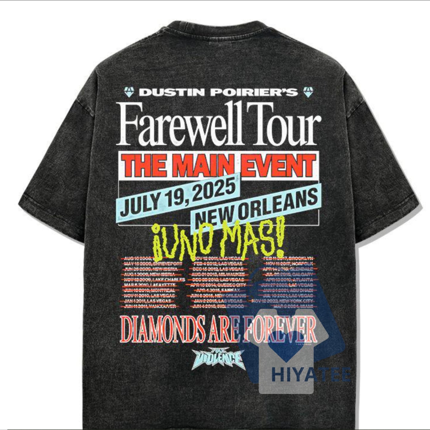 Dustin Poirier The Farewell Tour T-Shirt – Vintage Washed Cotton Tee, UFC Tribute Shirt for MMA Fans, Unisex Fight Night Graphic Apparel