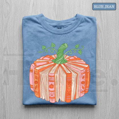 Book Pumpkin Shirt Bookish Fall Reader Tee Cute Librarian Bookworm Gift