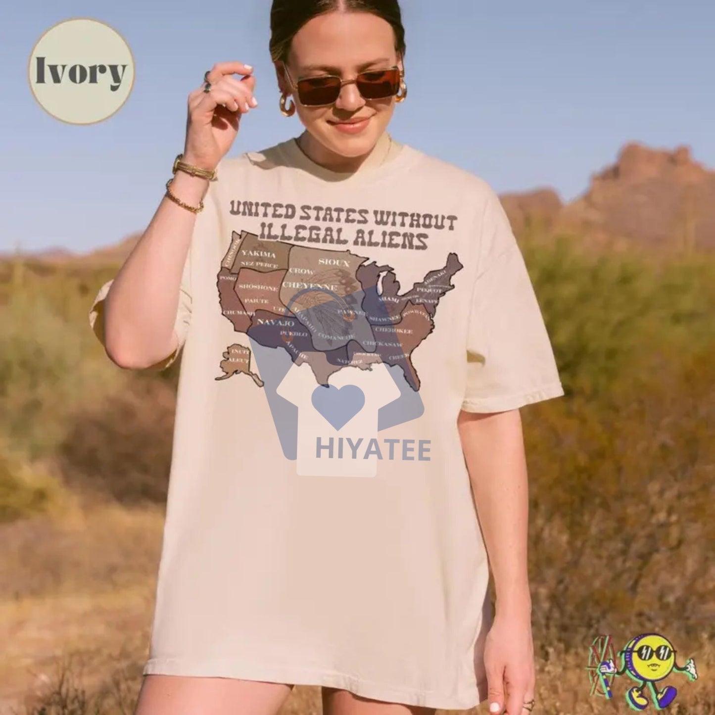 US Without Illegal Aliens T-Shirt – Native American Pride Tee, Anti ICE Human Rights Shirt, No Human Is Illegal Graphic Top