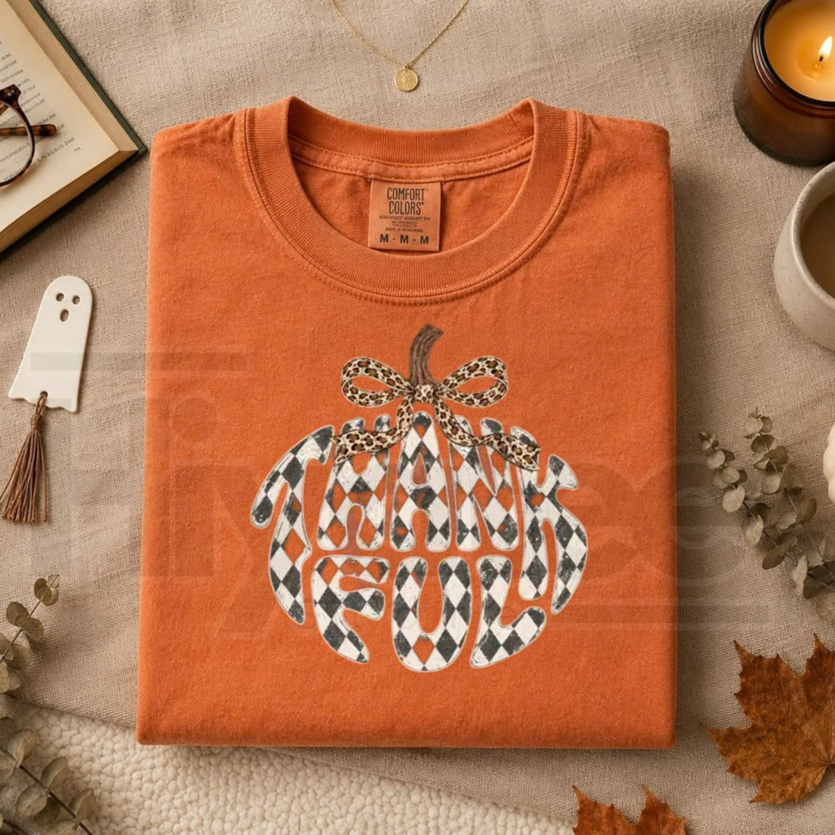 Retro Thankful Pumpkin Autumn Comfort Colors T-Shirt