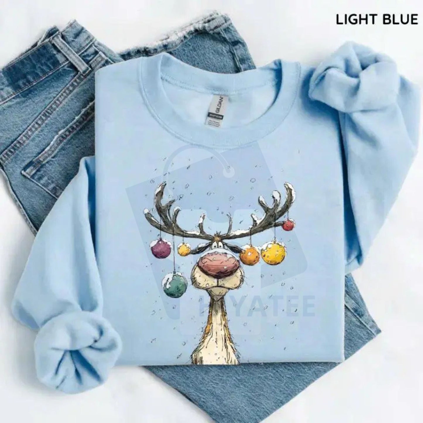 Vintage Reindeer Sweatshirt: Cute Christmas Sweater, Retro Holiday Crewneck Pullover, Unisex Festive Apparel