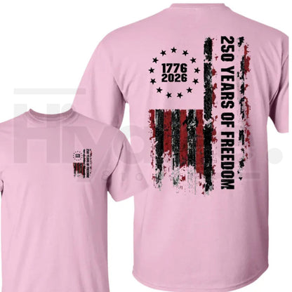 Double-Sided USA 250th Anniversary T-Shirt – Vintage 1776-2026 Patriotic Flag Tee