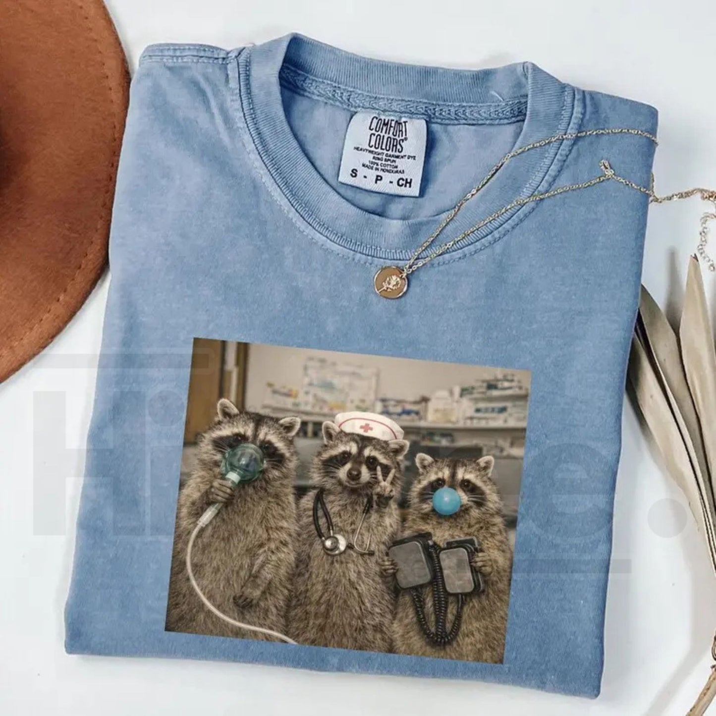 Comfort Colors Nurse Raccoon Shirt Funny ER Graphic Tee