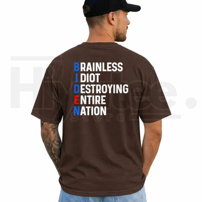 Political Humor Graphic T-Shirt – Sarcastic Daily Casual Cotton Menswear Tee