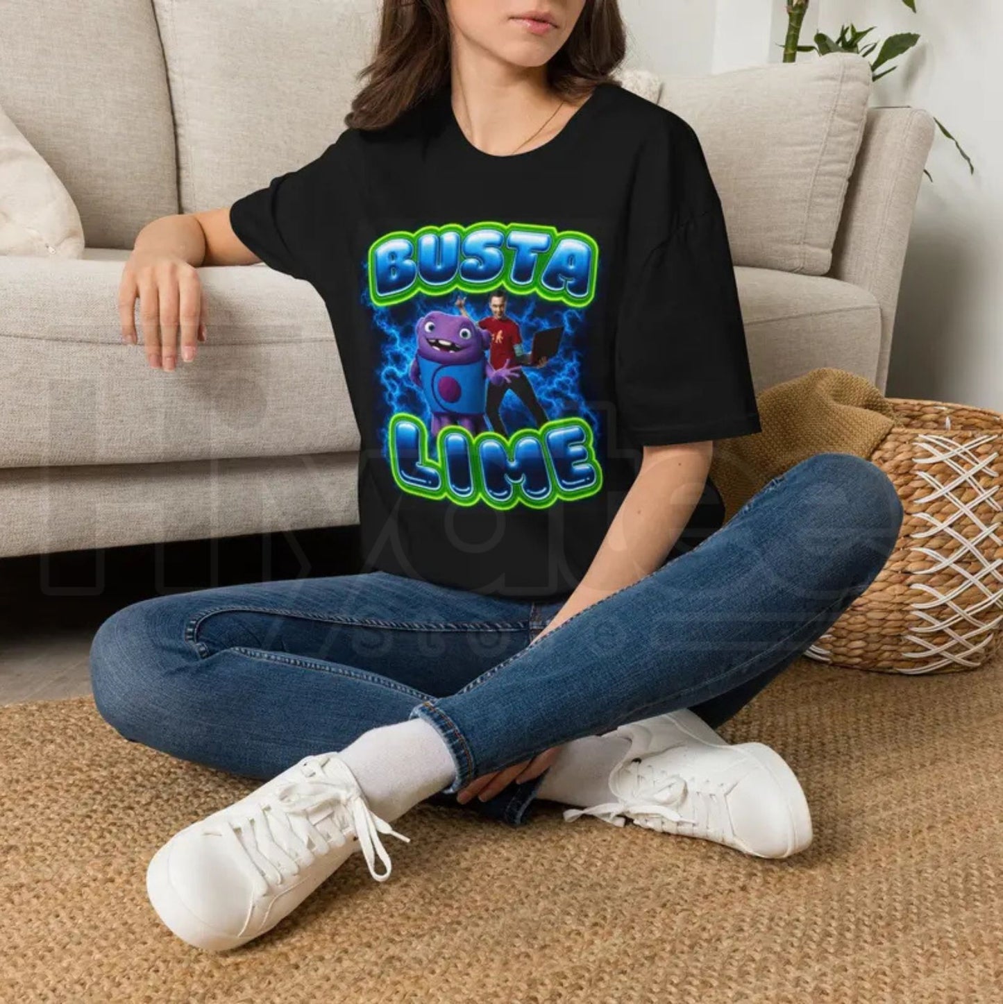 Busta Lime T-Shirt – Funny Colorful Cartoon Alien Hip Hop Music Graphic Tee