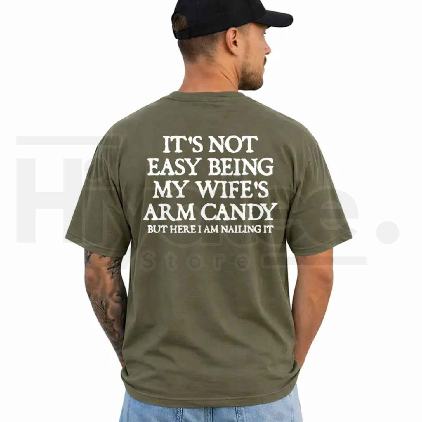 It's Not Easy Being My Wife's Arm Candy T-Shirt – Funny Husband Graphic Tee