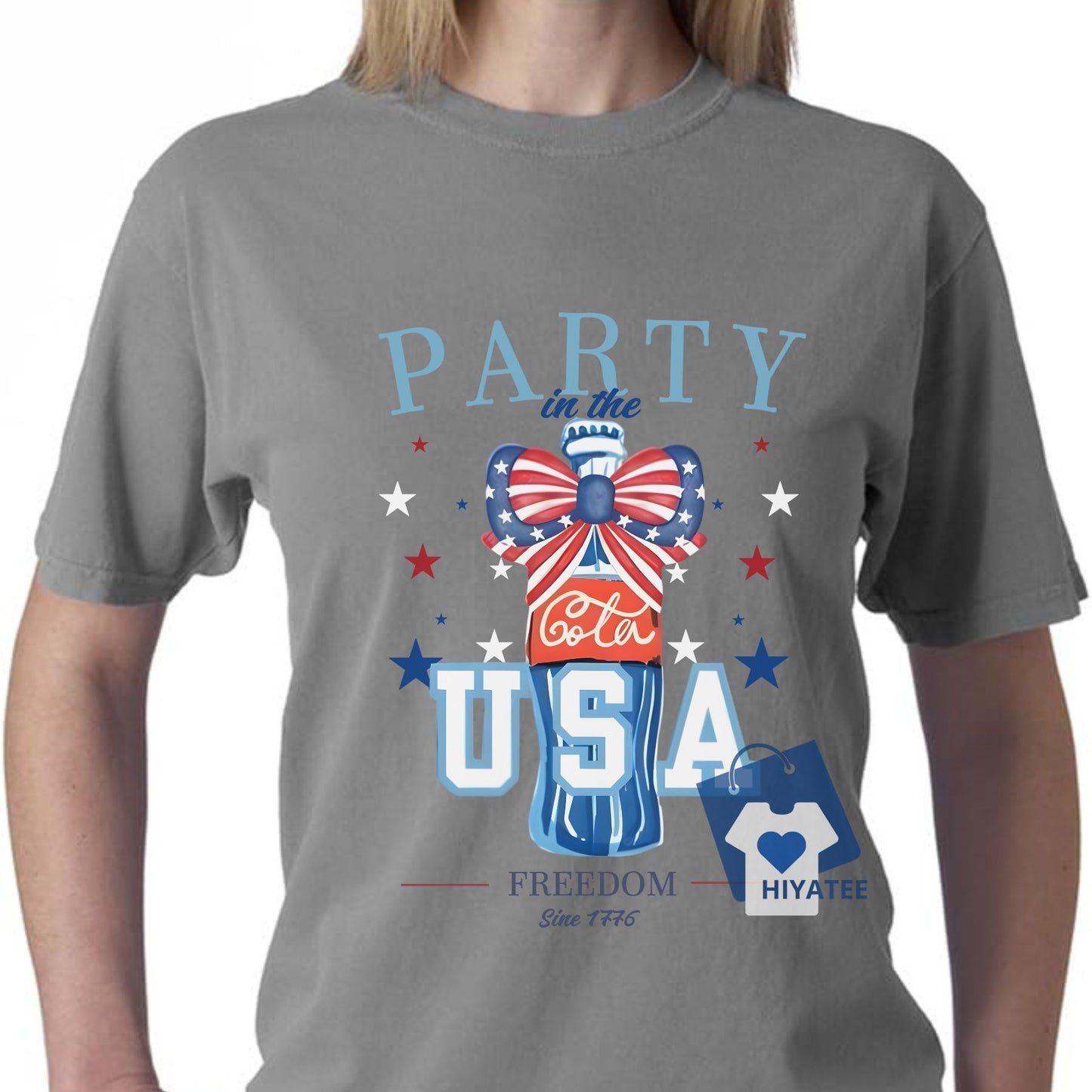 Party in the USA Cola T-Shirt – Vintage Granite Comfort Colors Tee