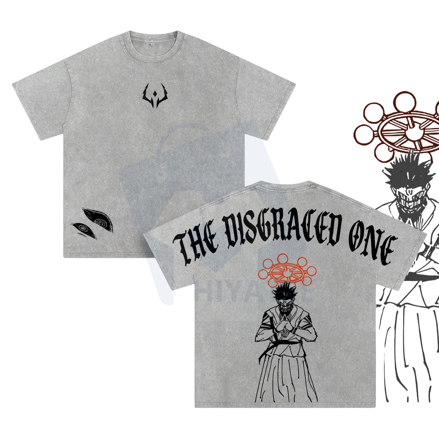 Sukuna "The Disgraced One" T-Shirt – Vintage Washed Oversized Gym Tee, Jujutsu Kaisen Anime Merch