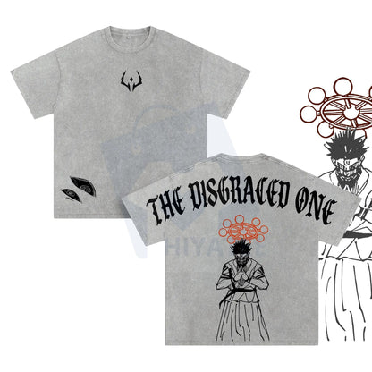 Sukuna "The Disgraced One" T-Shirt – Vintage Washed Oversized Gym Tee, Jujutsu Kaisen Anime Merch