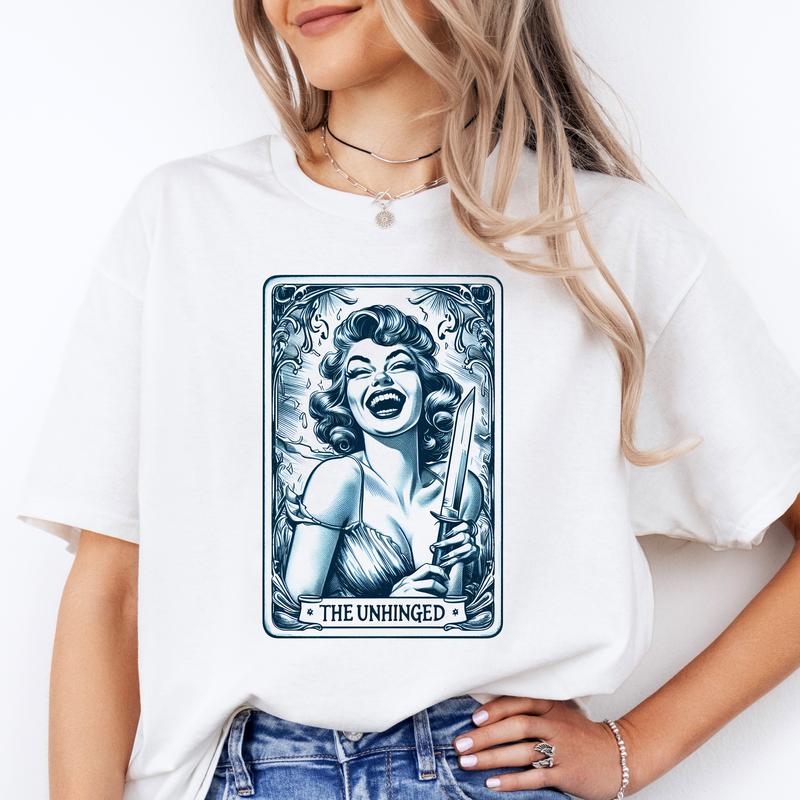 Tarot Card Mental Health T-Shirts - Print is Sublimation, Unisex Non-Fitted T-Shirt,Funny Tee, Gift Idea, Relaxed Fit, Casual Apparel,Great with Jeans Top Womenswear