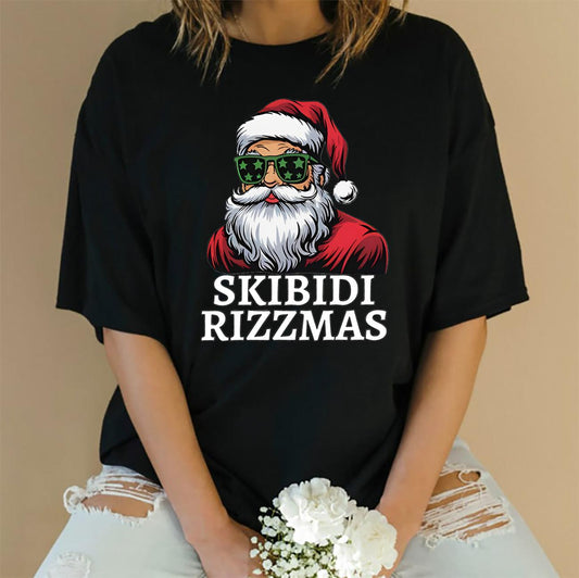 Skibidi Rizzmas Christmas Rizz Santa Claus Charisma Kid Cool Unisex Softstyle T-Shirt- Hiyatee