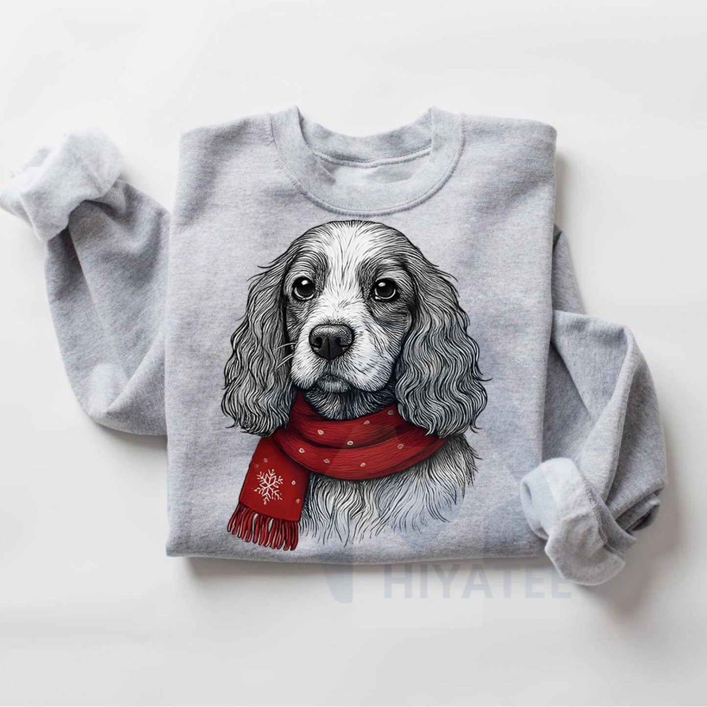 Santa Paws Christmas Dog Sweatshirt: 50 Dog Breeds in Festive Santa Hats, Gildan Unisex Holiday Pullover
