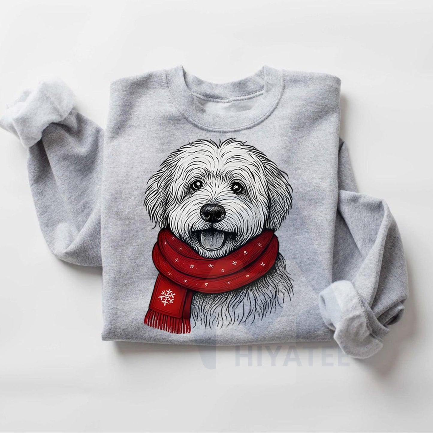 Santa Paws Christmas Dog Sweatshirt: 50 Dog Breeds in Festive Santa Hats, Gildan Unisex Holiday Pullover