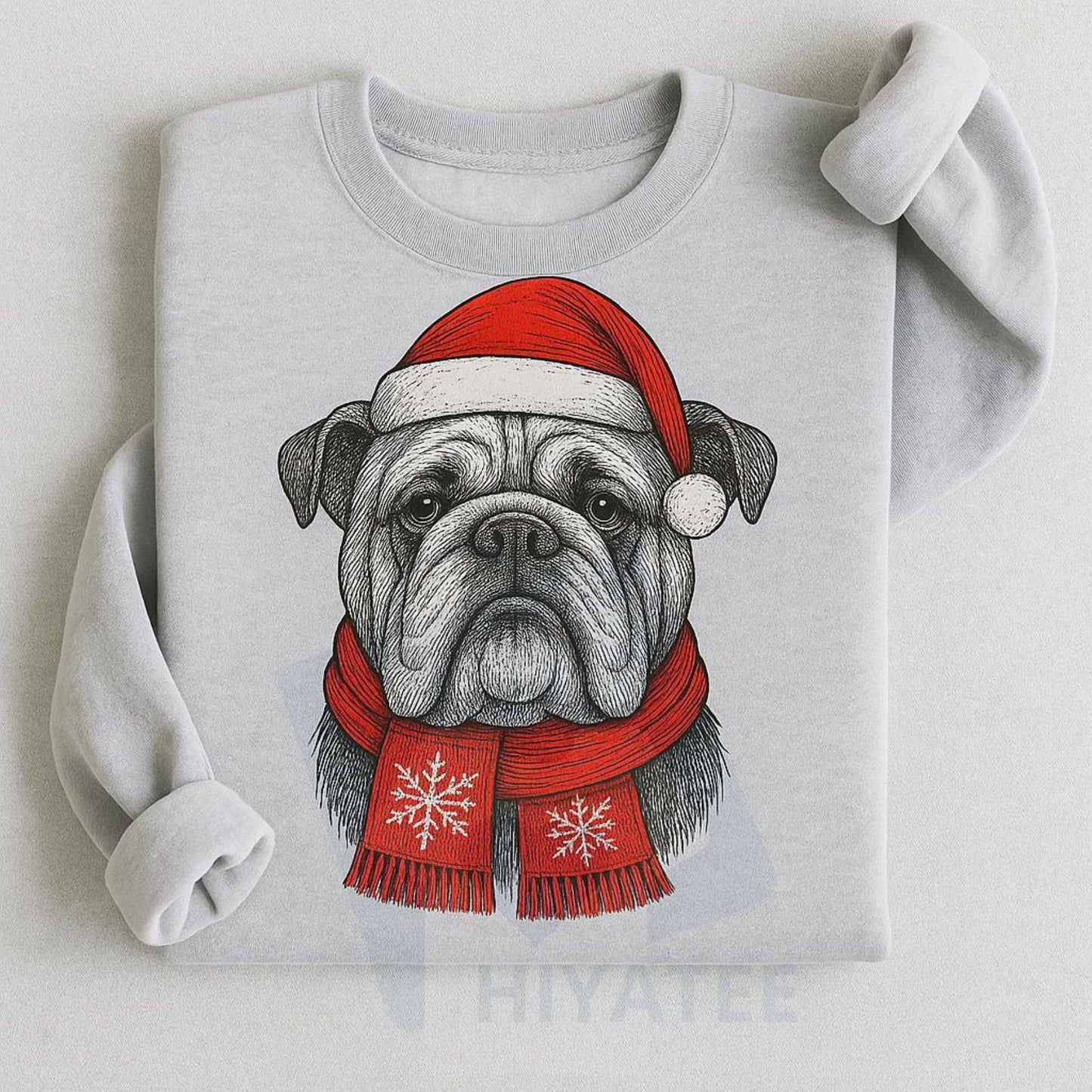 Santa Paws Christmas Hat Dog Sweatshirt: 50 Dog Breeds in Festive Santa Hats, Gildan Unisex Holiday Pullove