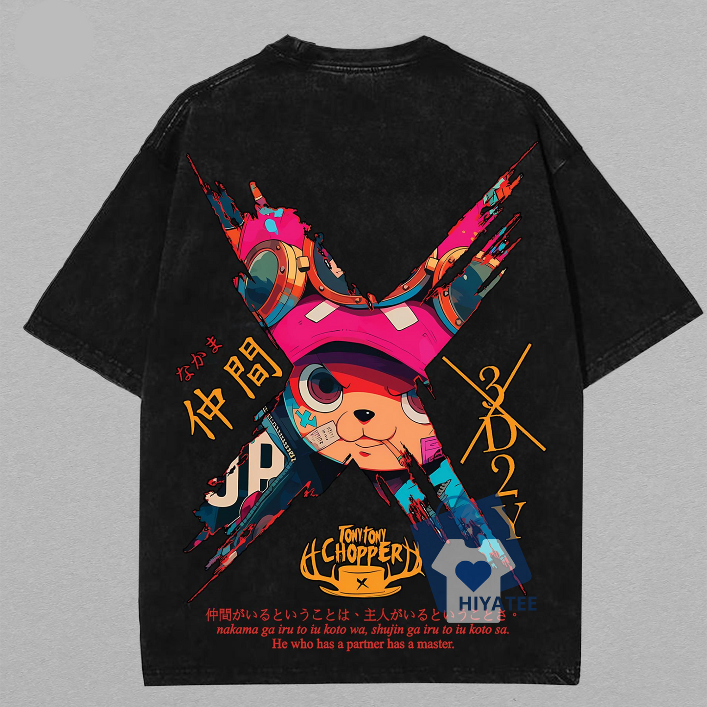 Limited Tony Tony Vintage Washed Tee – 90s One Piece Oversized Unisex T-Shirt, Lightweight Cotton Anime Gift