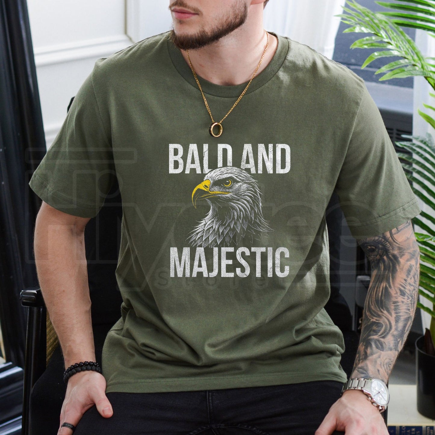 Bald and Majestic Sarcastic Eagle T-Shirt – Funny Novelty Vintage Navy Tee