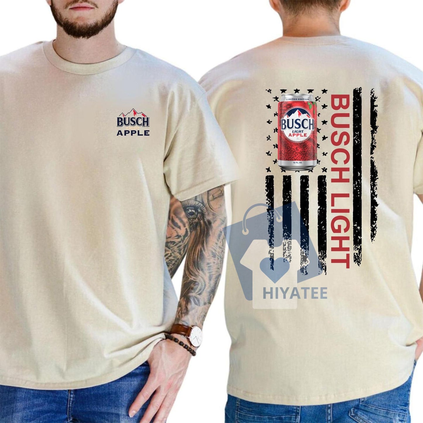 Busch Light Apple American Flag Shirt – Patriotic Beer Tee for Men