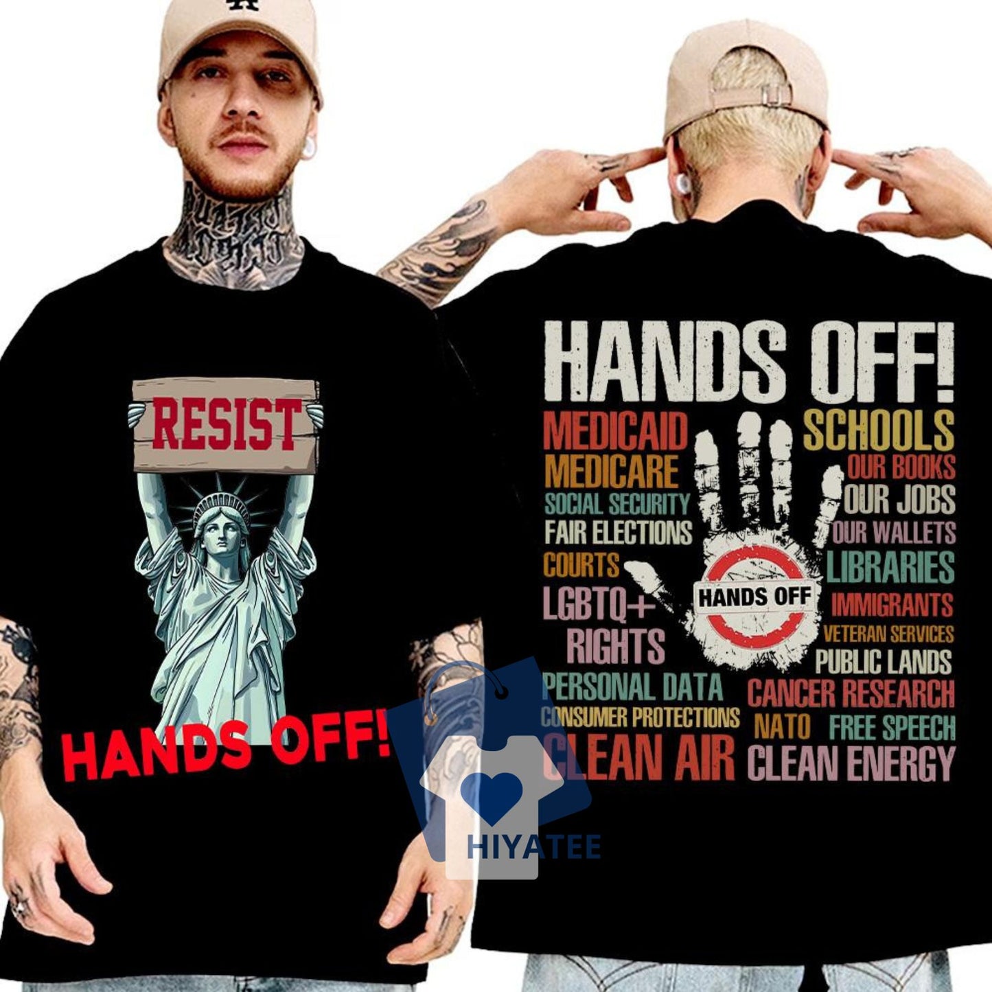 Hands Off Resist Shirt - Trendy Political Protest Tee