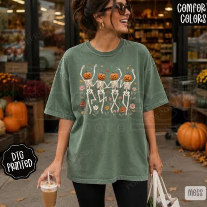 Dancing Skeletons Comfort Colors Shirt Trendy Fall Tee Gift for Her