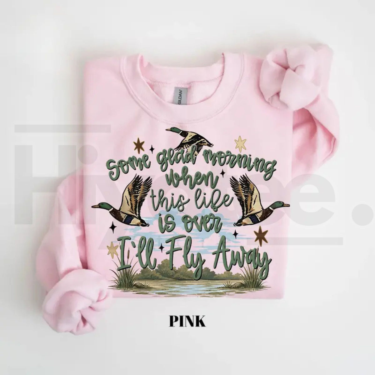 I’ll Fly Away Sweatshirt – Christian Duck Hunting Graphic Crewneck, Western Jesus Faith Gildan Pullover