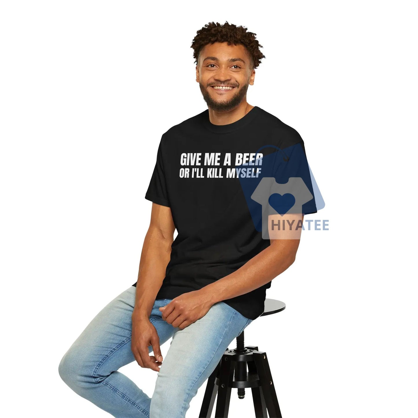 Give Me A Beer T-Shirt – Funny Unisex Garment Dyed Tee