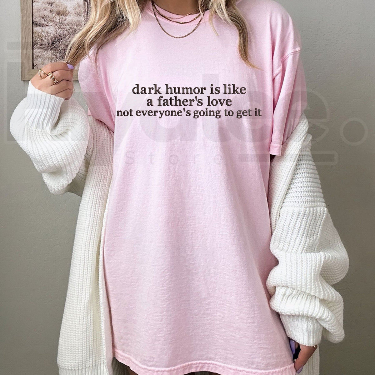 Dark Humor Father's Love Embroidered Slogan Graphic Tee – Vintage Sarcastic Cotton T-Shirt