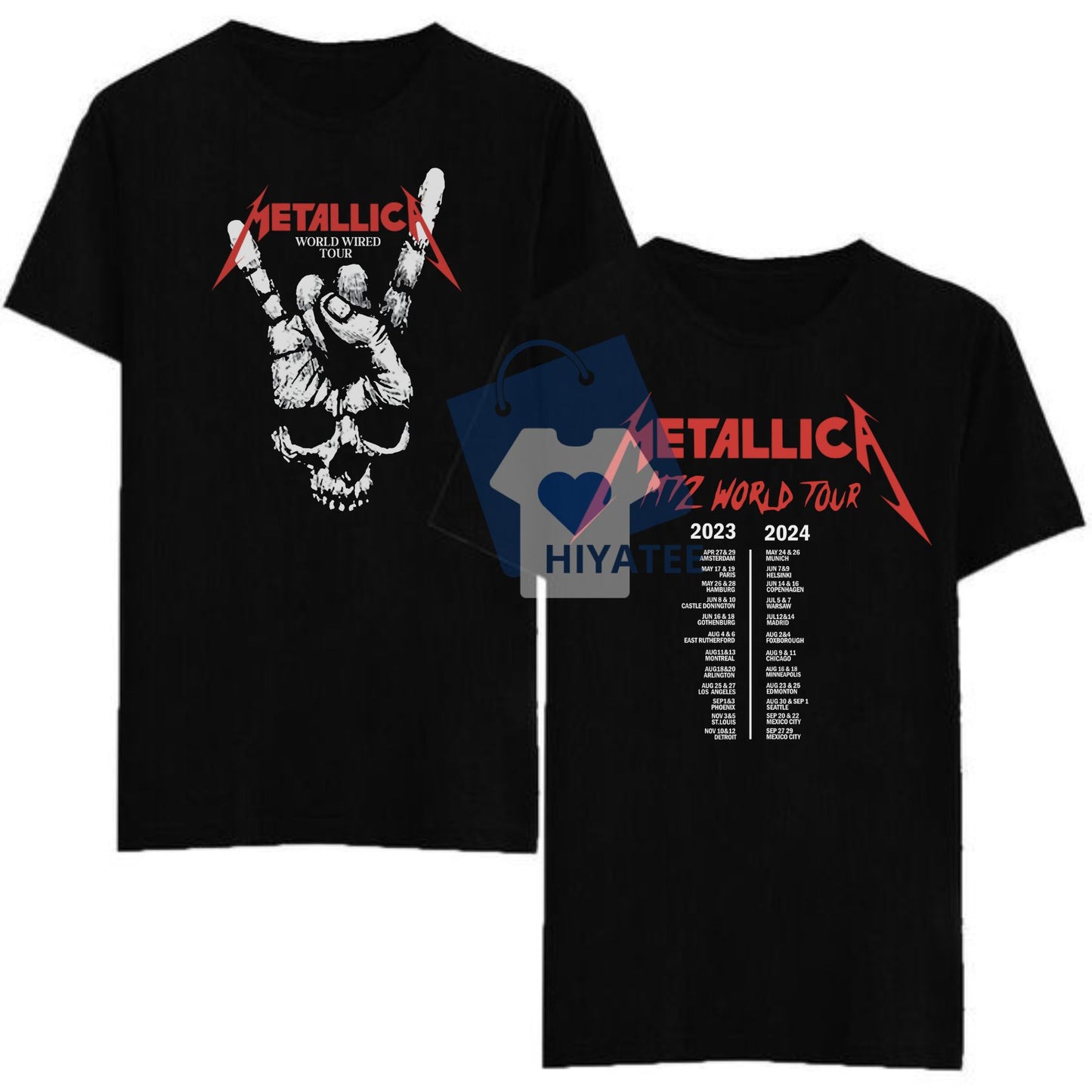 Metallica Metal Band Tour 2024 2 Side T-Shirt - Metallica Metal Band Unisex Shirt